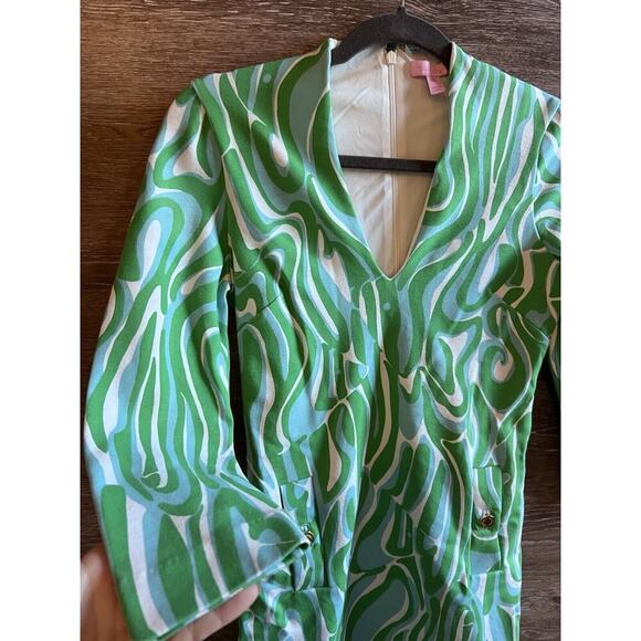 Lilly Pulitzer green Charlena Resort Finders Keepers Shift Dress Sz XXS Nautical - Picture 5 of 12